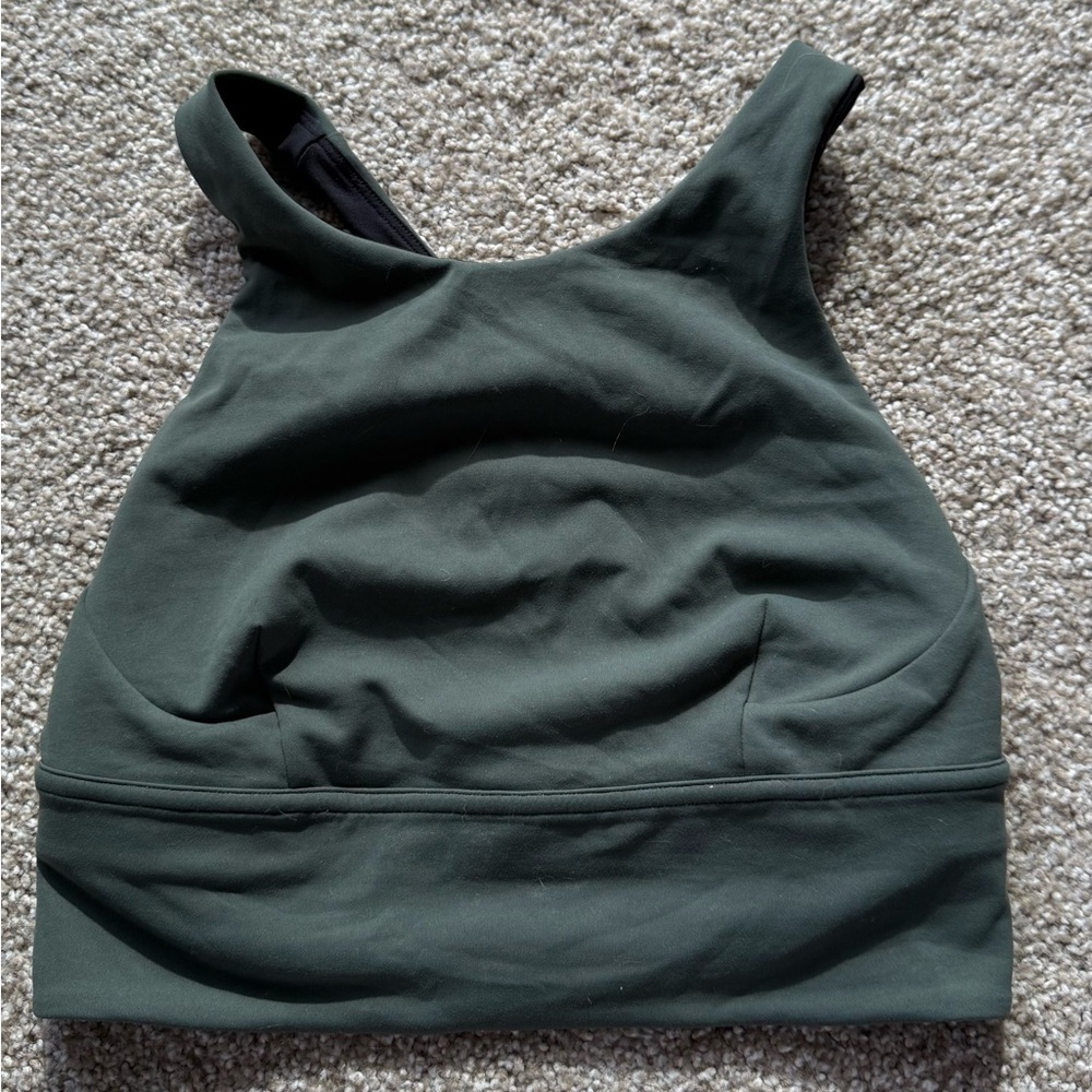 Lululemon wunder train long line bra in smoked spruce